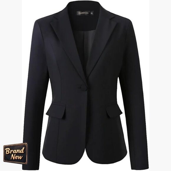 Jackets & Blazers - Slim Fit Blazer for Women, Office Casual Jacket with Recycled Polyester